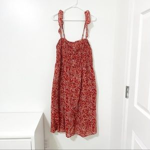 Wonderly Curvy Red Wildflower Floral Print Sundress